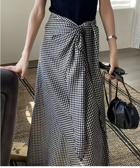 waist ribbon wrap skirt /6color　FL3405