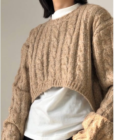 twisted pull-over round neck sweater /2color　FL2640