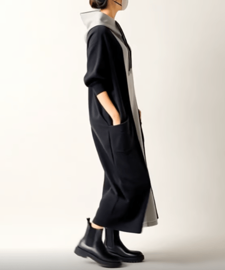 【即納品】relaxed colorblock dress　FL3516