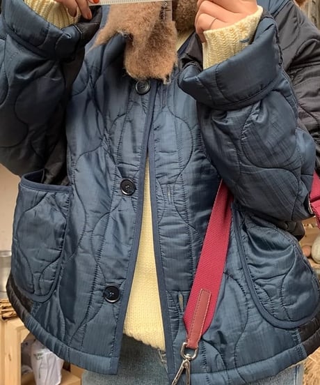 two tone quilted jacket /2color 　FL2558