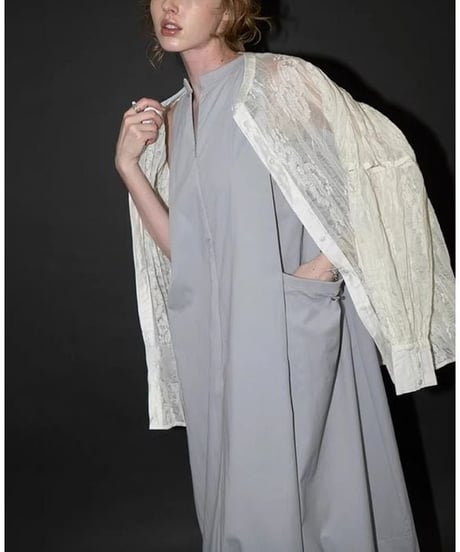 drawstring hem sleeveless one-piece /2color　FL3613