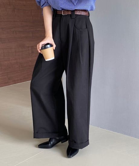 tencel straight wide pants /2color　FL2761