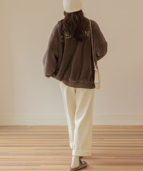 back logo boa fleece pullover /2color　FL3208