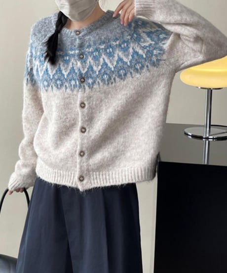 nordic knit cardigan  /3color　FL2984