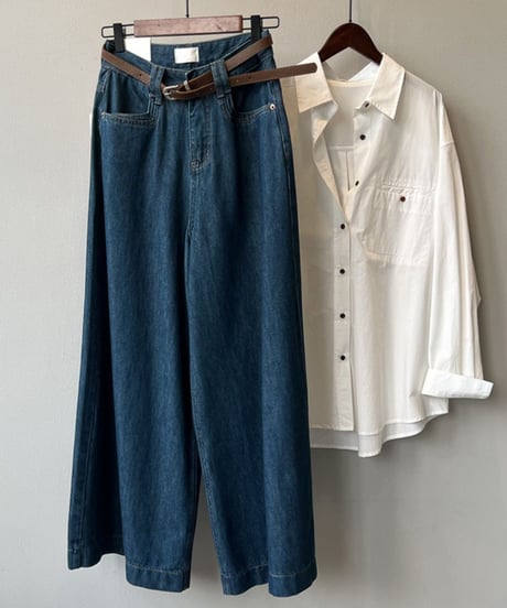 wide flare denim pants　FL2787