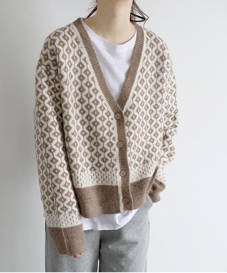 v-neck knit cardigan　FL2577