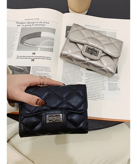 quilted wallet /2color　FL2301