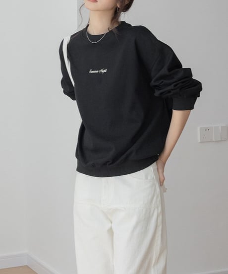 letter print sweat pullover /4color　FL3288