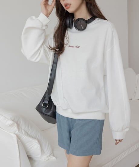 letter print sweat pullover /4color　FL3288