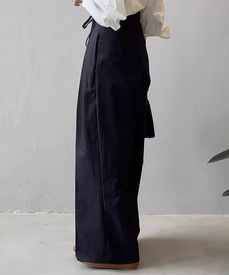 ribbon design wide leg pants /3color　FL2782