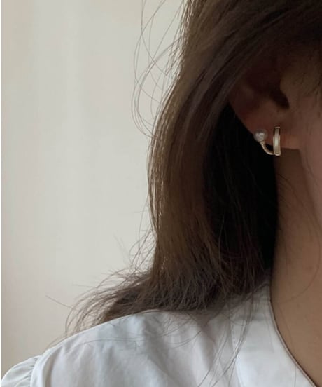 pearl hoop earrings piasu　FL2369