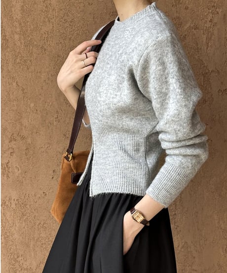 half-zip long sleeve knit /3color　FL2769