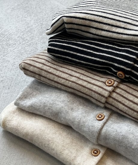 crew neck knit cardigan /5color　FL2819