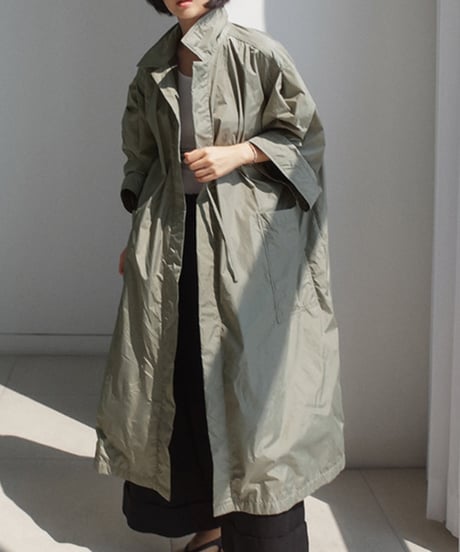 large size lace-up trench coat 2/color　FL2941