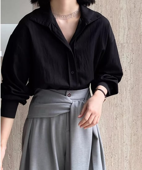 front button stand collar shirt /5color　FL2783