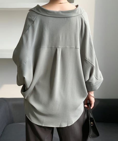 polyester lawn dolman blouse /7color　FL3621