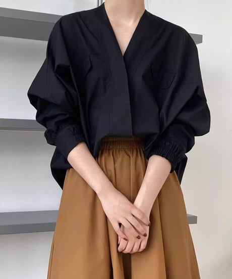 v-neck bat sleeve shirt /3color　FL2715