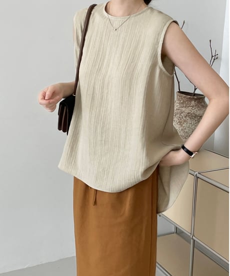 back slit sleeveless blouse /2color　FL2712