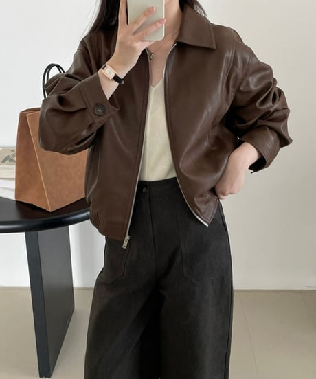 short leather jacket /2color　FL2808