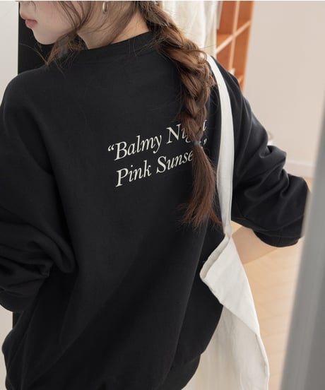 letter print sweat pullover /4color　FL3288