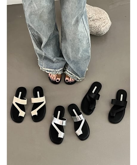round toe thong sandals /4color　FL2062