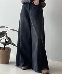 wide leg flare denim pants　FL2792