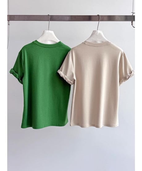 roll-up sleeve t-shirt /2color  FL3460