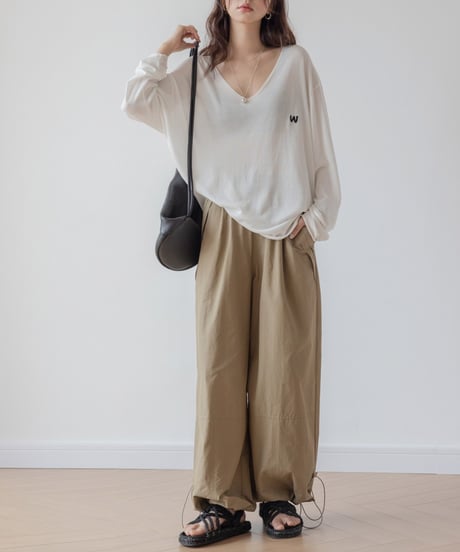 silk touch v-neck knit tops /3color　FL3249