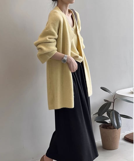 knit cardigan & camisole ensemble /4color　FL3071