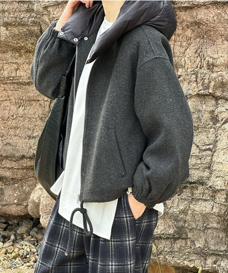 down hooded short blouson　FL3044