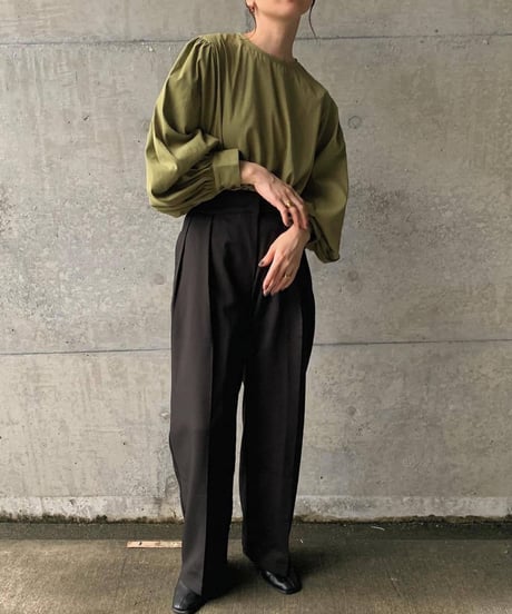 back button lantern sleeve tops /4color　FL3330