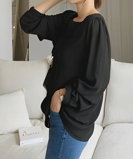 square neck switching blouse　FL2051