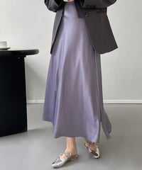 side slit satin long skirt /3color　FL2713
