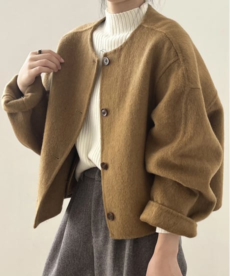 collarless short coat /4color　FL3007