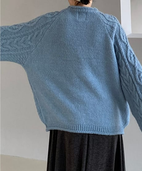 cable knit volume sleeve knit /3color　FL3129