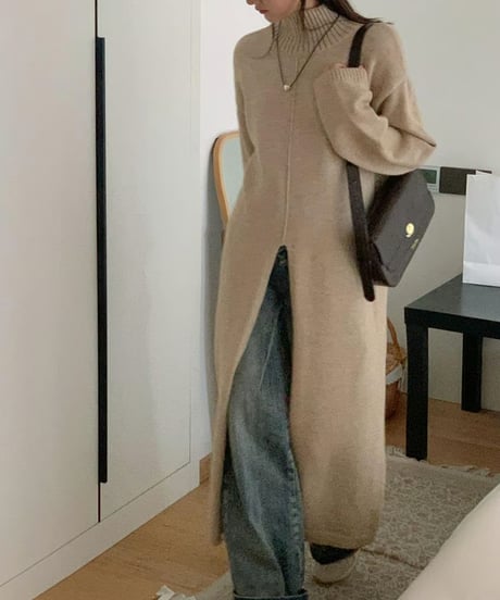 front slit long sweater /2color　FL2583