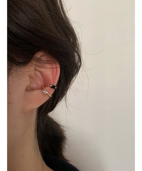 square stone ear cuff /2color　FL2353