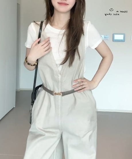 waist belt v-neck all in one　FL3435