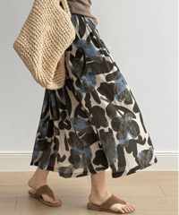 floral printed a-line skirt /2color　FL3352