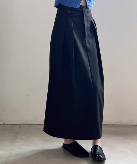 straight long tuck skirt　FL2730