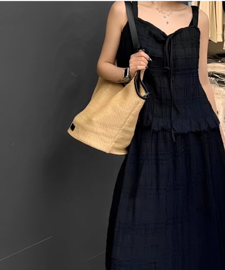 black piping bucket bag　FL3394