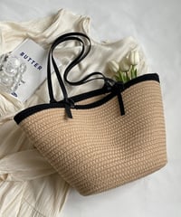 natural straw tote bag /2color　FL2327