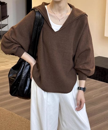 sailor collar knit pullover /3color　FL2788