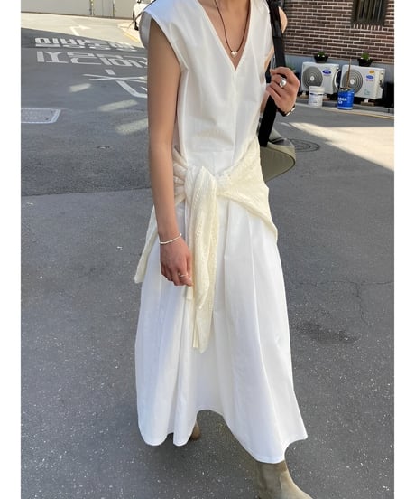 v-neck sleeveless dress /3color　FL2006