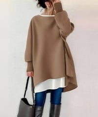 【即納品】oversized slit knit tops /2color　FL3481