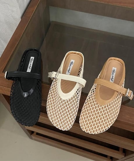 round toe mesh slip-on /3color　FL3381