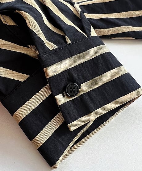 no-collar striped shirt　FL2465