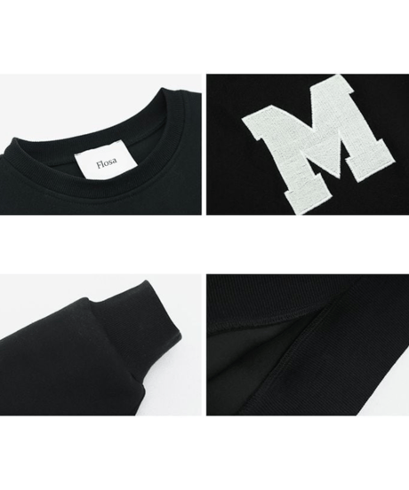 embroidered logo sweatshirt /3color　FL3262