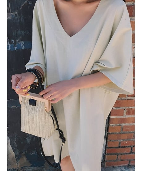 cotton linen relaxed dress /3color　FL2039