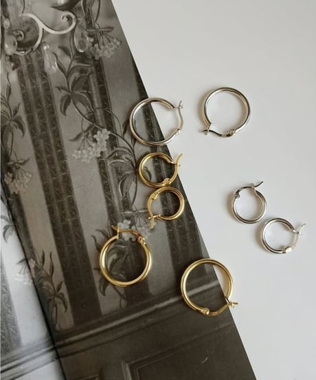 silver＆gold hoop earrings /2color　FL2125